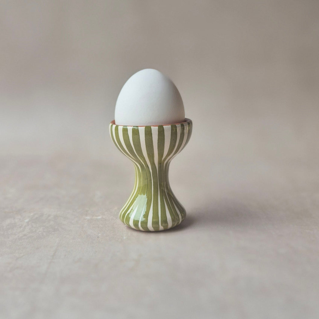 Eierbecher gestreift pistache