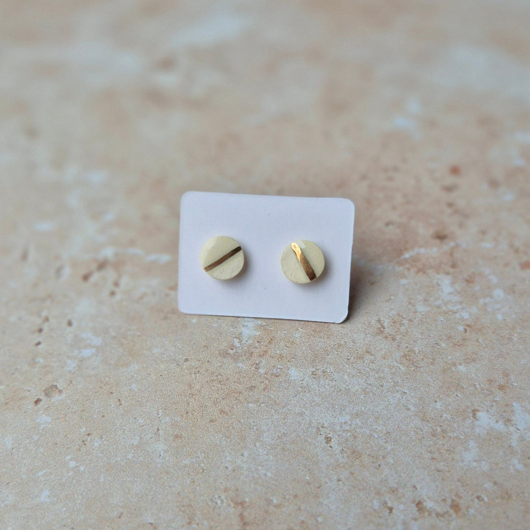 Keramik-Ohrringe mini vanilla gold