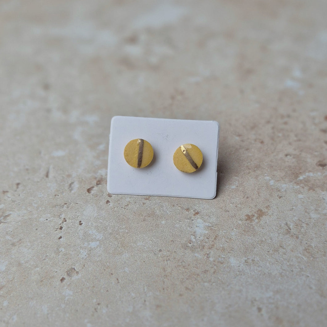 Keramik-Ohrringe mini butter yellow gold