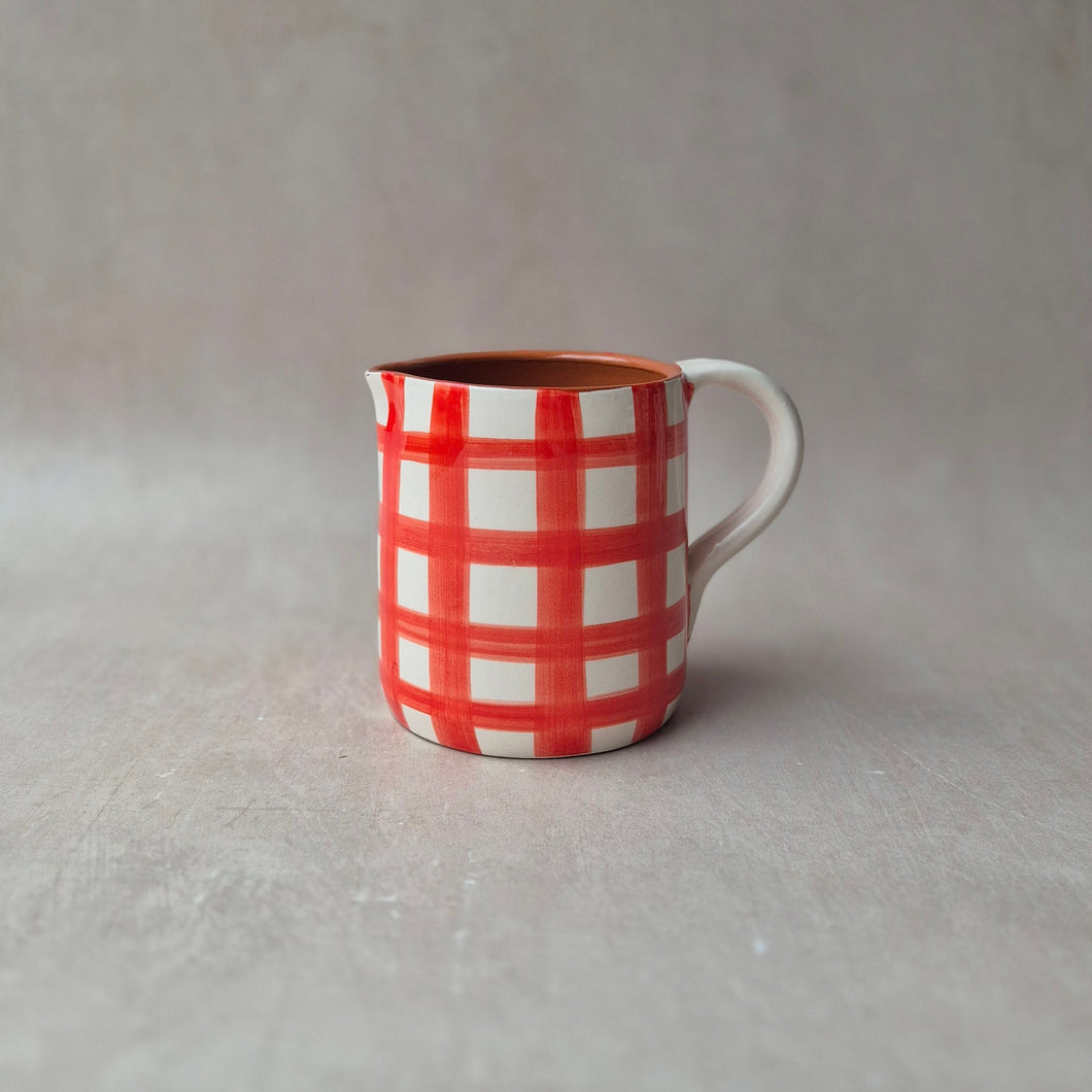 Gerader Krug klein breit kariert rot (Kopie)