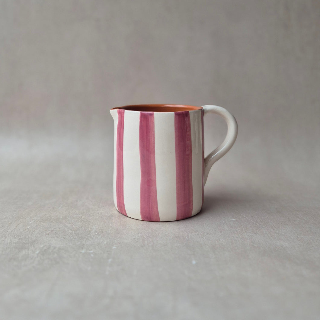 Gerader Krug klein breit gestreift rosa