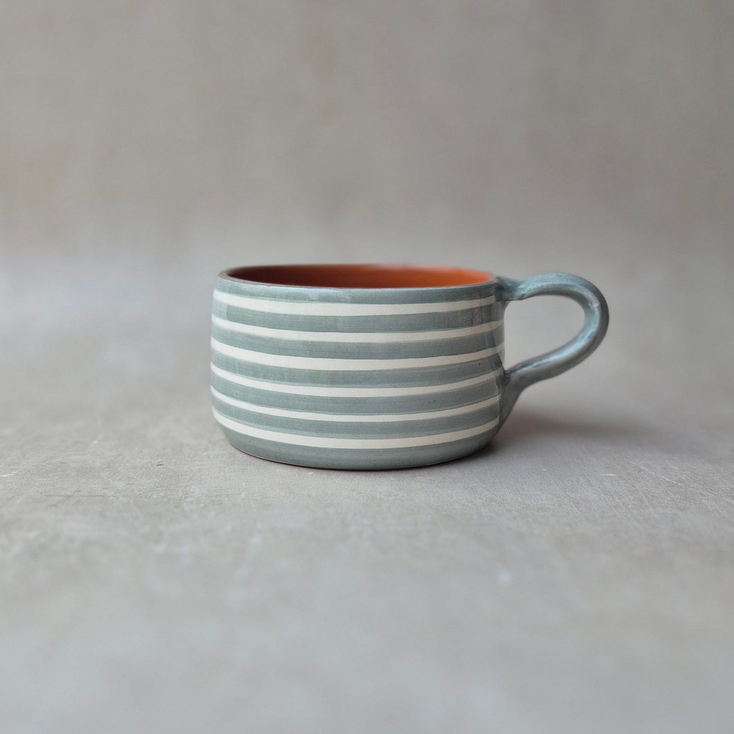 Tasse breit geringelt eukalyptus