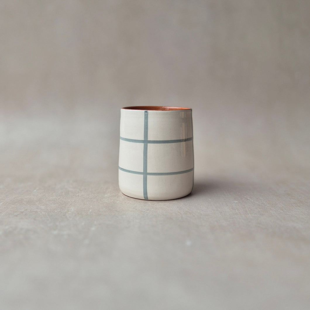 Kaffeebecher kariert eukalyptus