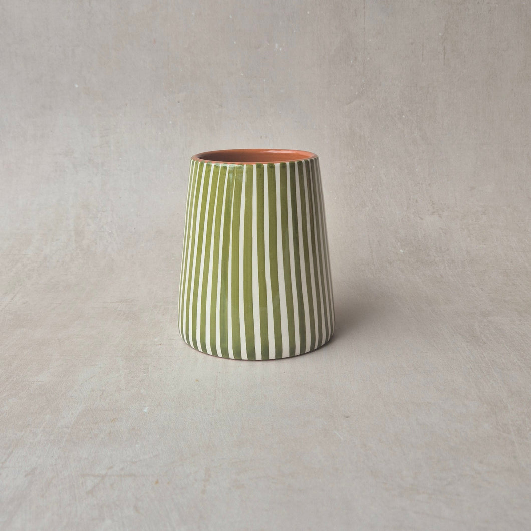 Vase Vulkan mini gestreift pistache