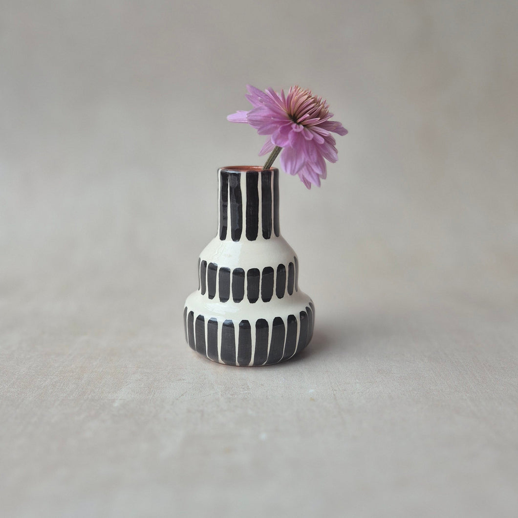 Stepped vase mini black