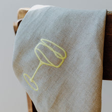Load image into Gallery viewer, Handbestickte Leinen-Serviette Espumante
