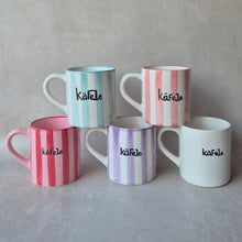 Load image into Gallery viewer, alma barru x bärndütsch Tasse breit gestreift rosa rot
