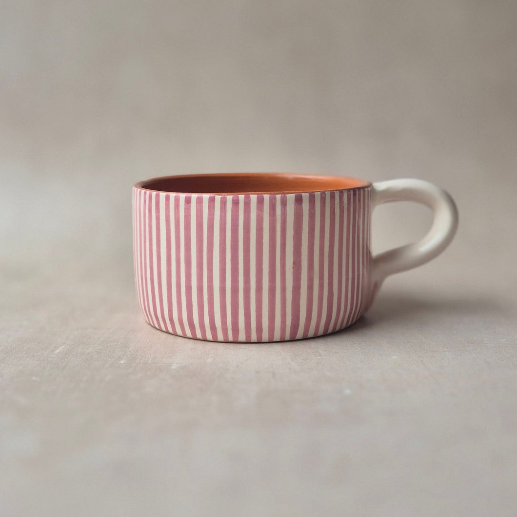 Tasse breit gestreift rosa – alma barru