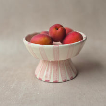 Load image into Gallery viewer, Striped Footed Bowl mauve
