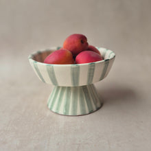 Load image into Gallery viewer, Striped Footed Bowl sage
