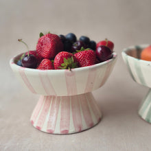 Load image into Gallery viewer, Striped Footed Bowl mauve
