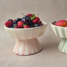 Load image into Gallery viewer, Striped Footed Bowl mauve
