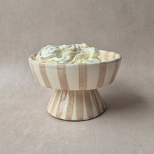 Load image into Gallery viewer, Striped Footed Bowl beige
