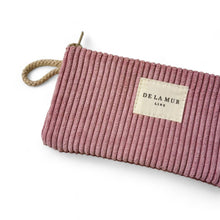 Load image into Gallery viewer, Mini-Pouch lang aus softem Cord rose
