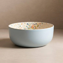 Load image into Gallery viewer, Salatschüssel Konfetti inside blue outside
