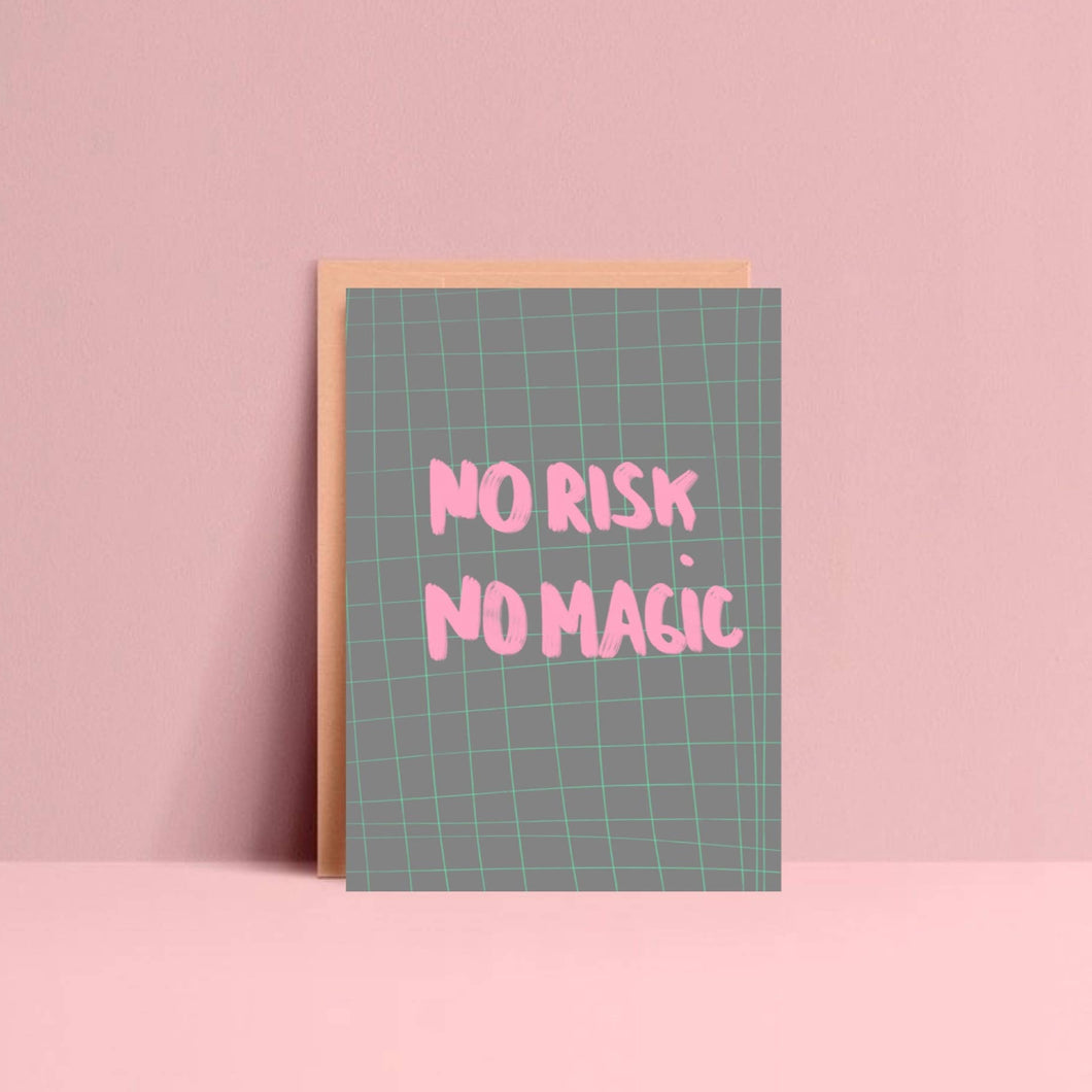 Postkarte No risk no magic