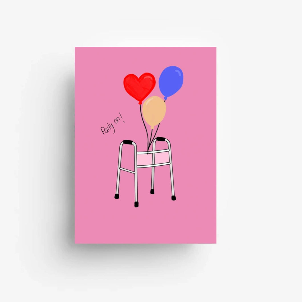 Postkarte Party on!