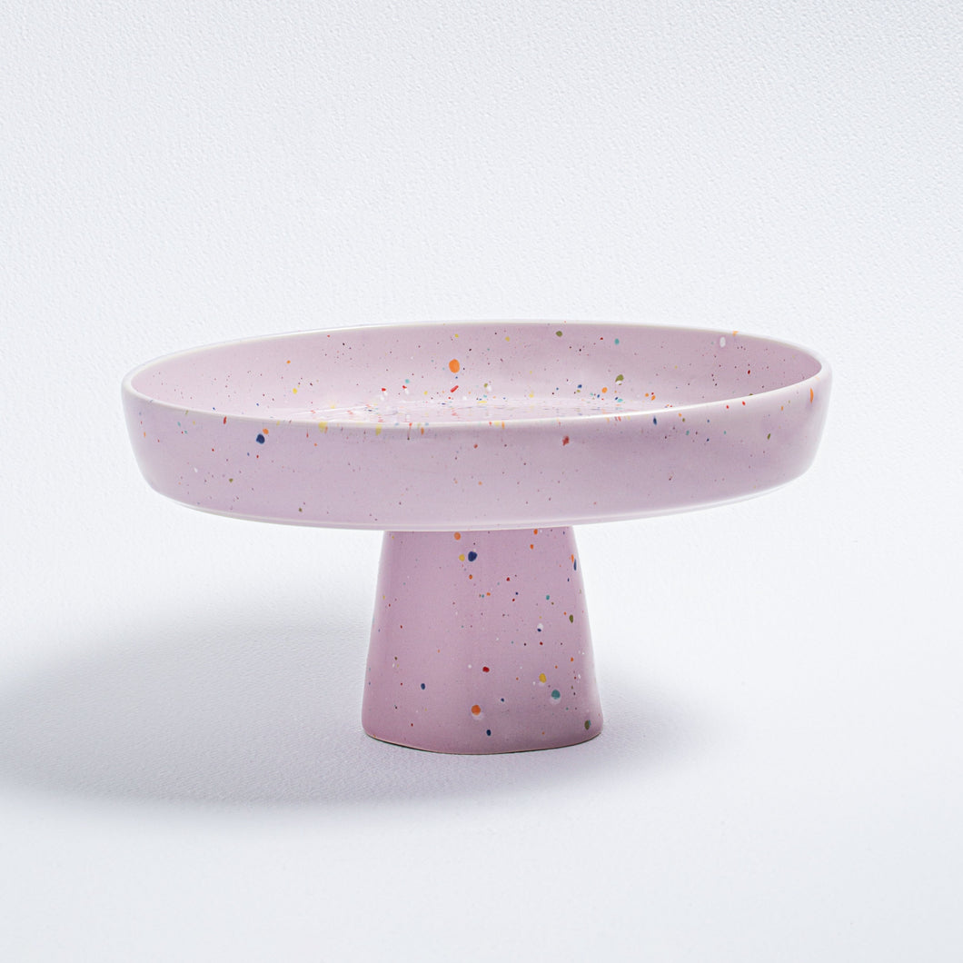 Assiette à gâteau confettis lilas 