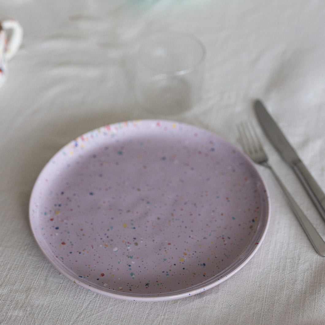 Teller klein Konfetti lilac