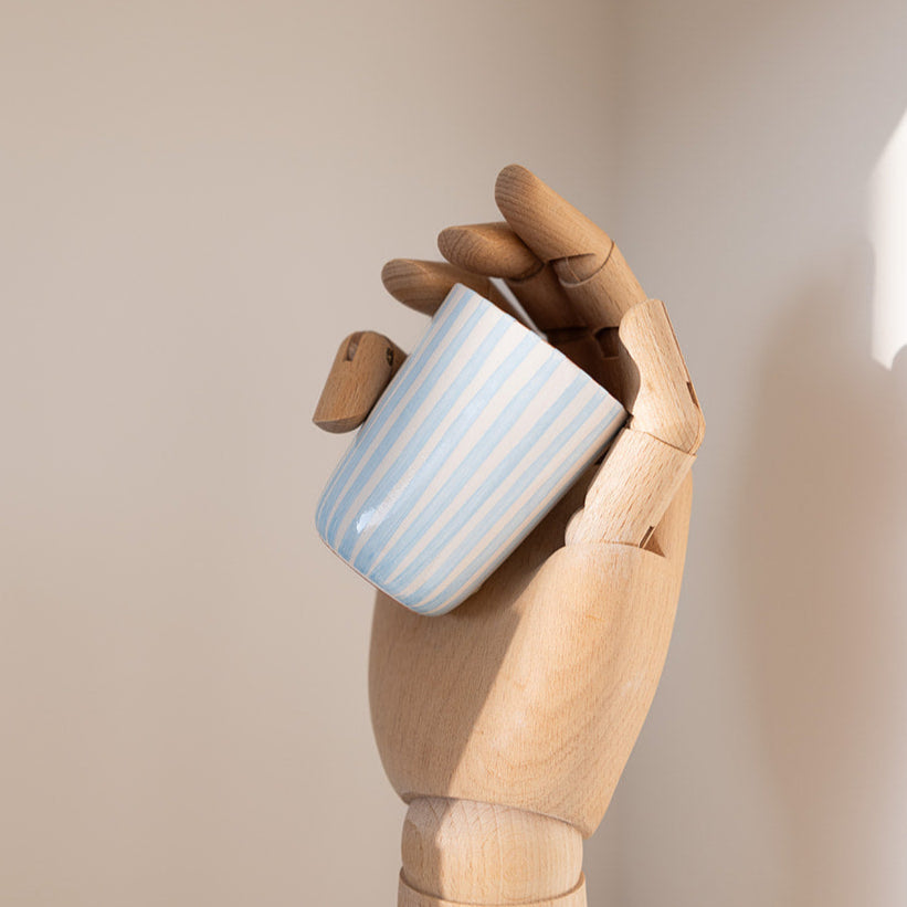 Espressobecher gestreift babyblau