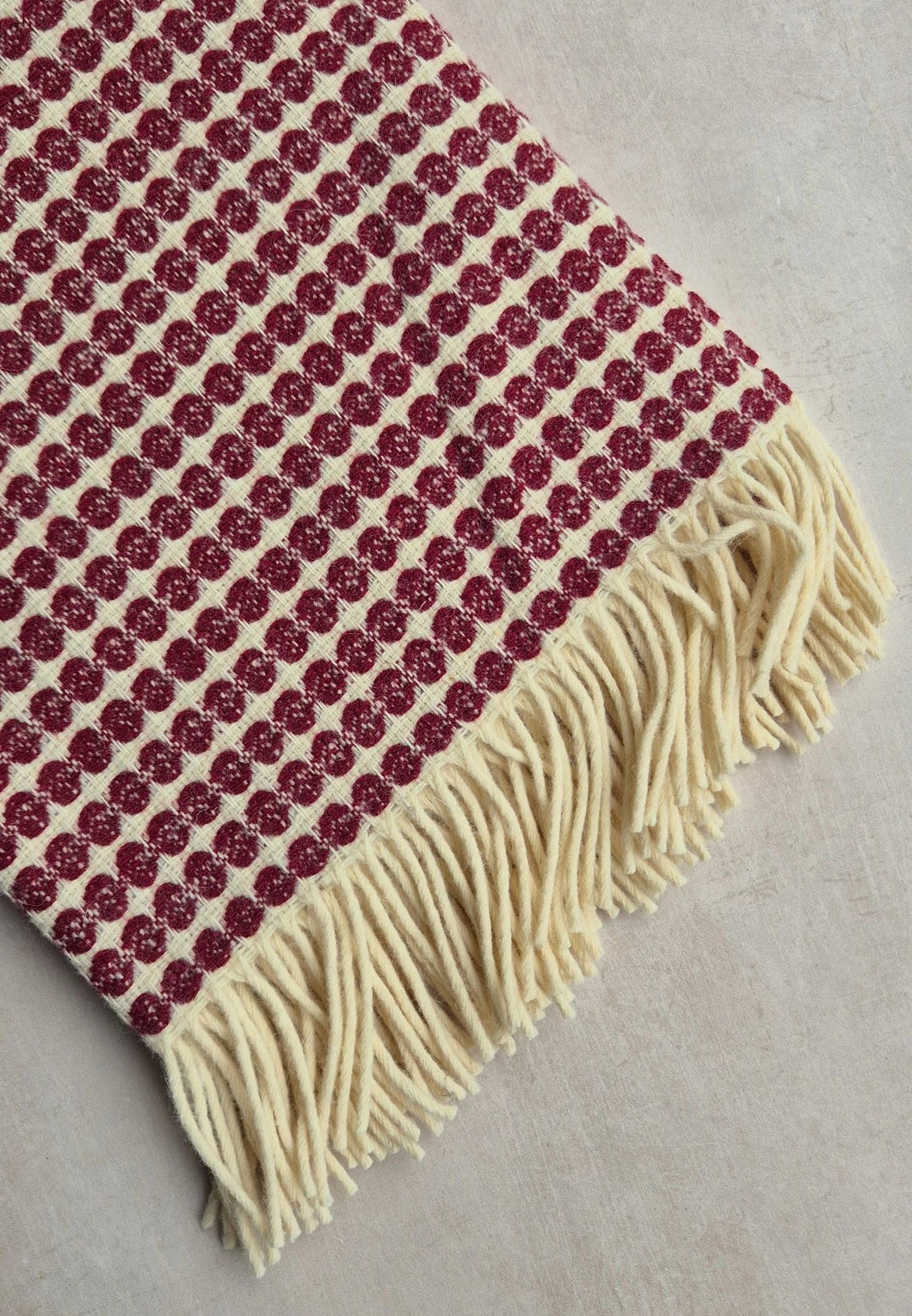 Handgewebte Wolldecke Milho bordeaux