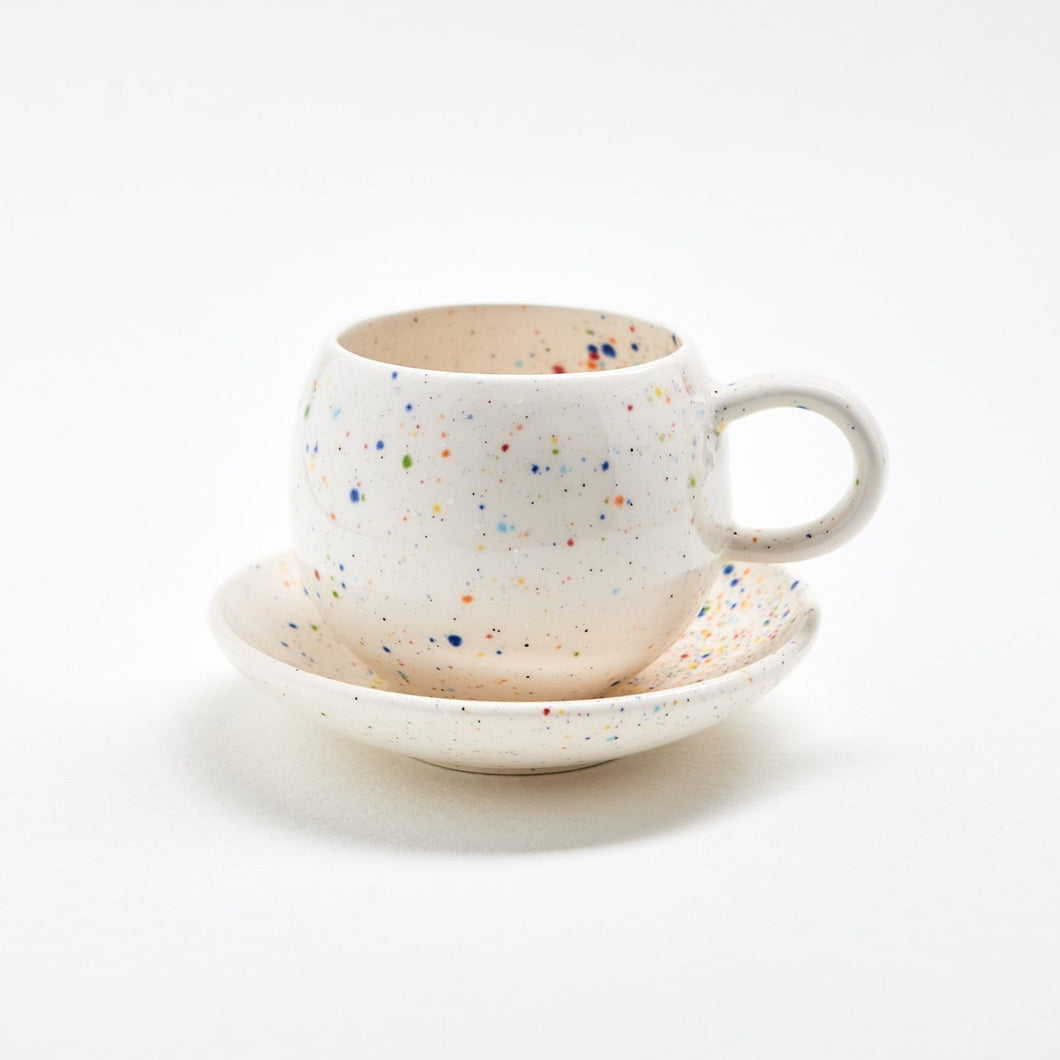 Tasse Bola gross Konfetti white