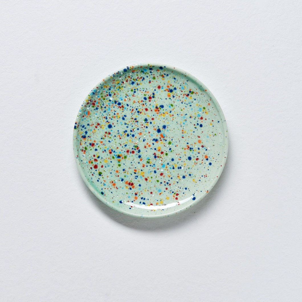 Plate small confetti mint