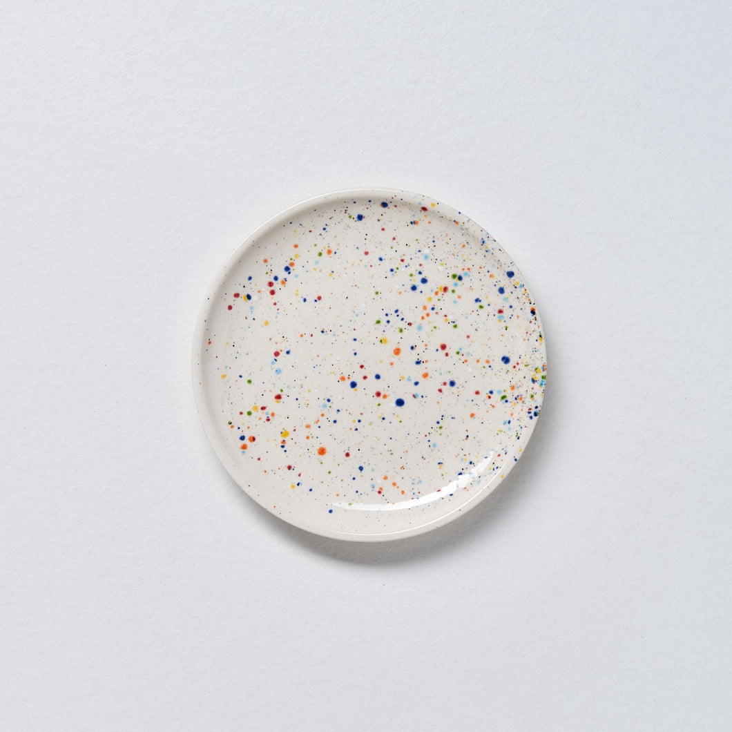 Assiette à pain confettis blanc 