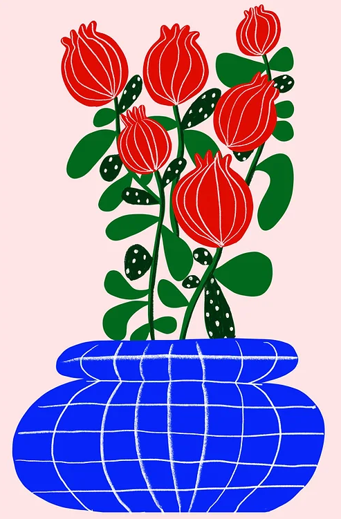 Art Print Pomegranate Flowers