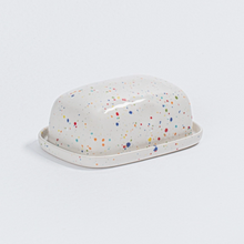 Load image into Gallery viewer, Butter dish confetti white
