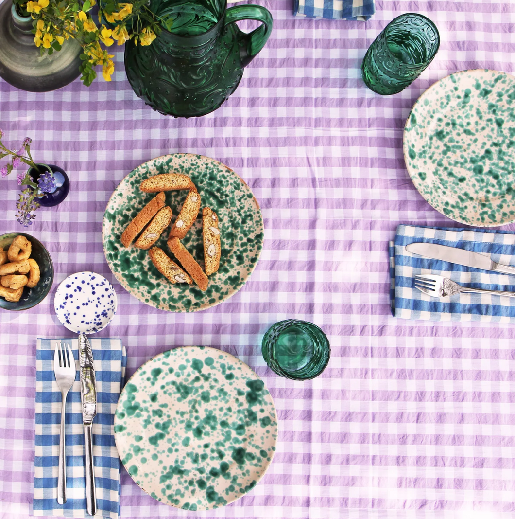 Tischtuch Check Lilac, 140 x 280 cm
