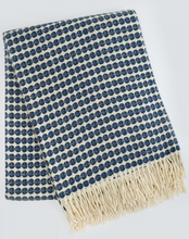 Lade das Bild in den Galerie-Viewer, Handgewebte Wolldecke Milho denim blau
