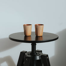 Load image into Gallery viewer, Striped rust espresso mug
