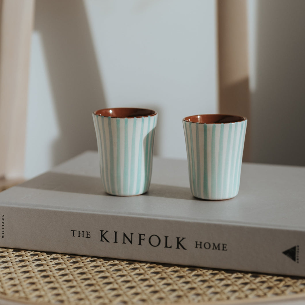 Striped espresso mug mint