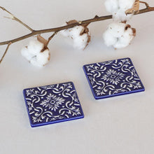 Charger l&#39;image dans la galerie, Sous-verres Azulejo bleu marine, lot de 2

