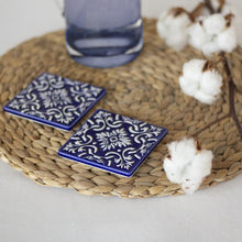 Charger l&#39;image dans la galerie, Sous-verres Azulejo bleu marine, lot de 2
