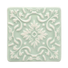 Charger l&#39;image dans la galerie, Sous-verres azulejo menthe, lot de 2
