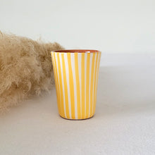 Load image into Gallery viewer, Striped yellow espresso mug
