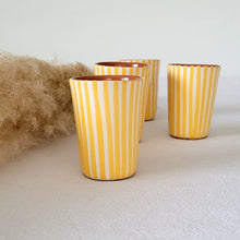 Load image into Gallery viewer, Striped yellow espresso mug
