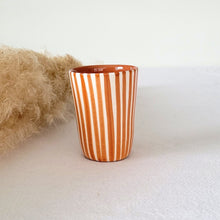 Load image into Gallery viewer, Striped rust espresso mug
