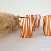 Load image into Gallery viewer, Striped rust espresso mug
