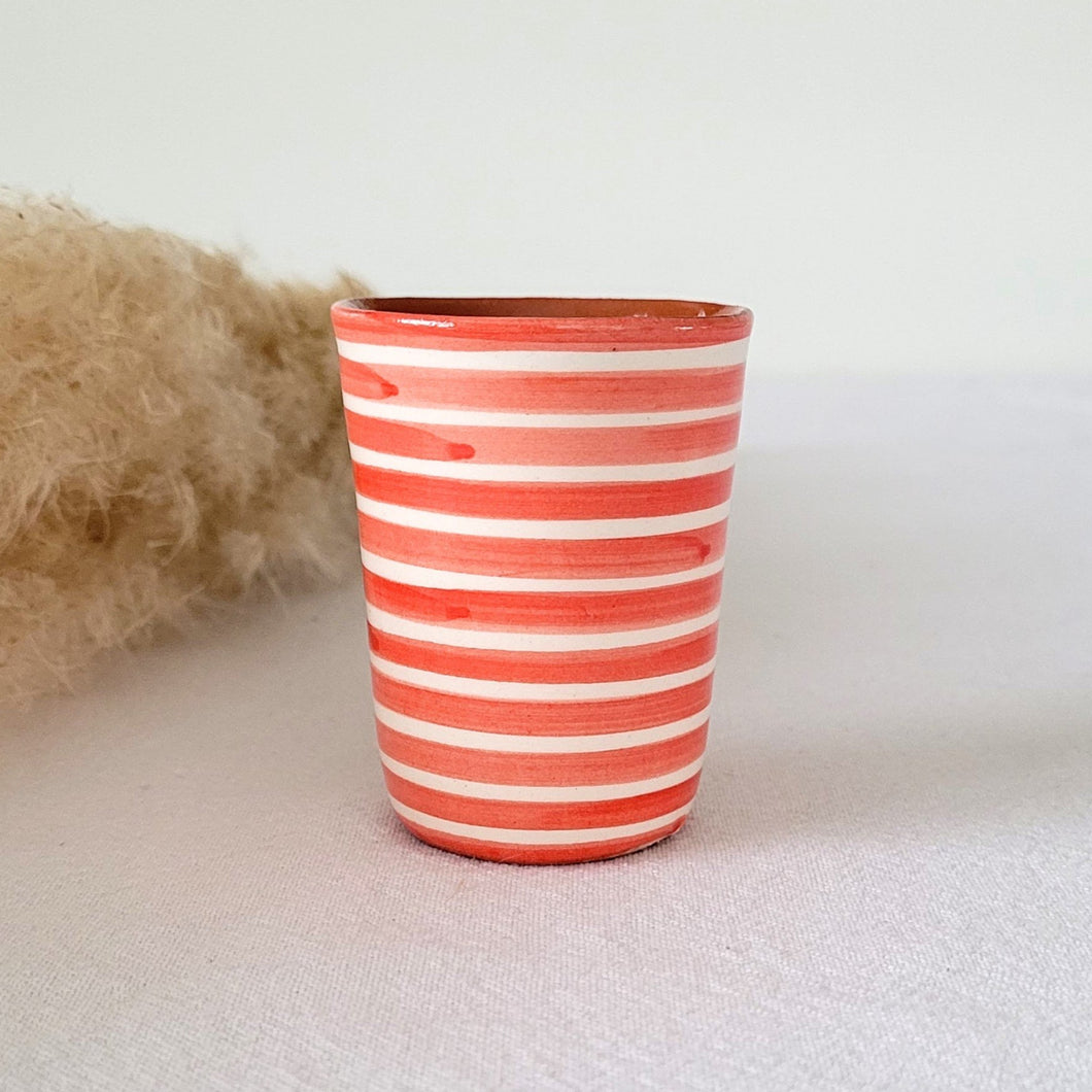 Espressobecher geringelt rot