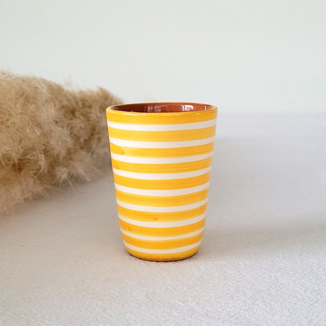 Espressobecher geringelt gelb