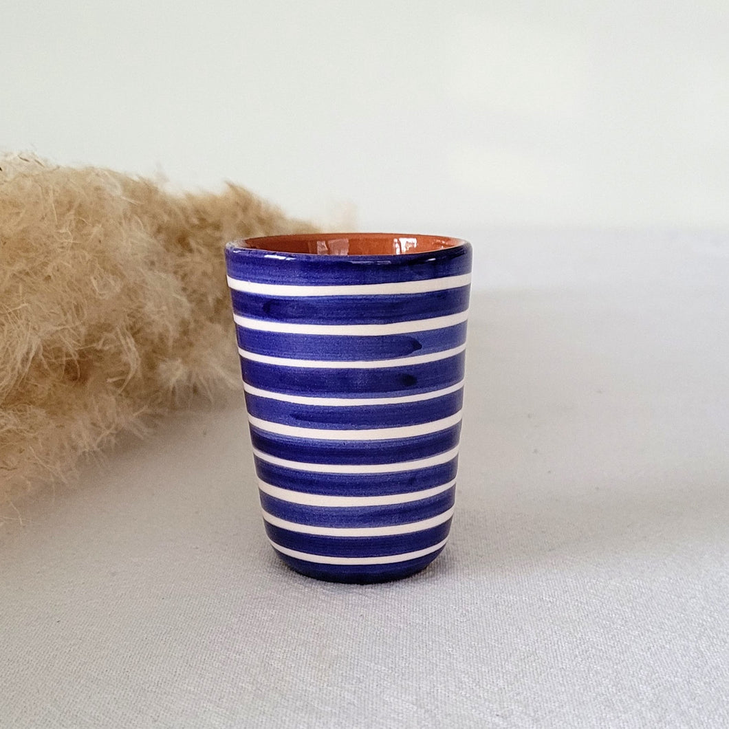 Espressobecher geringelt marineblau