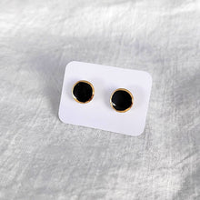 Load image into Gallery viewer, Ceramic earrings mini black gold
