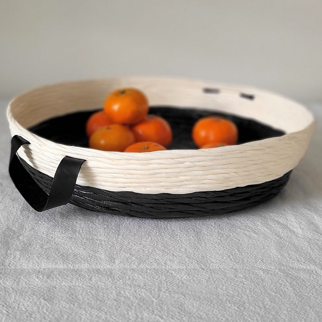 Obstschale schwarz weiss