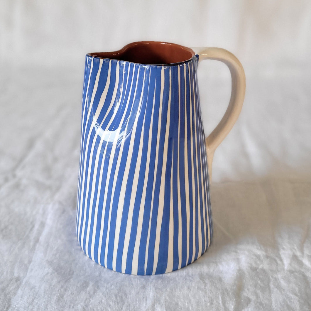 Krug 1 l gestreift blau