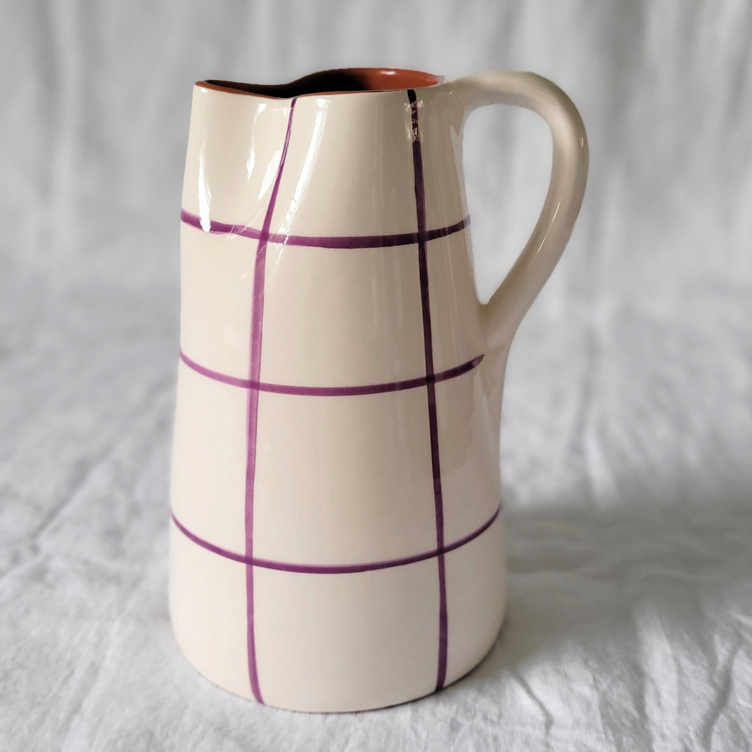 Maxi pichet 1,5 l à carreaux violet