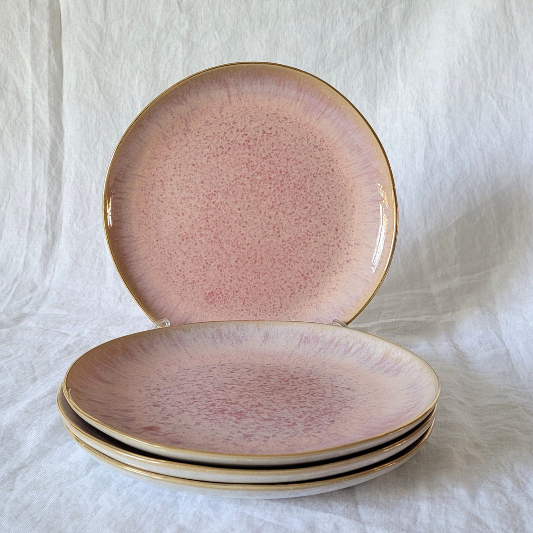 Plate small Elvas pink with gold rim