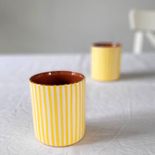 Load image into Gallery viewer, Striped lemon coffee mug
